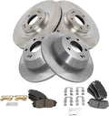 TRQ Front and Rear Brake Pad & Rotor Kit Compatible with 2015-2020 Kia