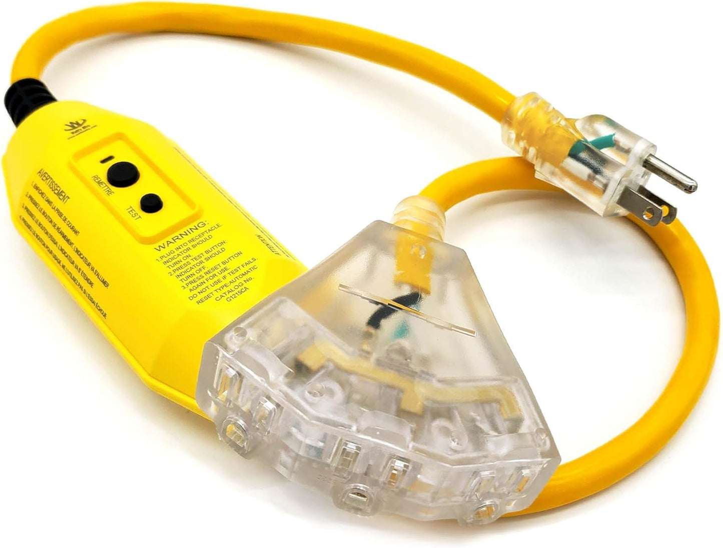 3 ft GFCI Extension Cord for Outdoor Use - 12 Gauge Power