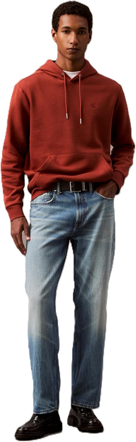 Calvin Klein Men's Monogram Logo Fleece Hoodie for Comfort