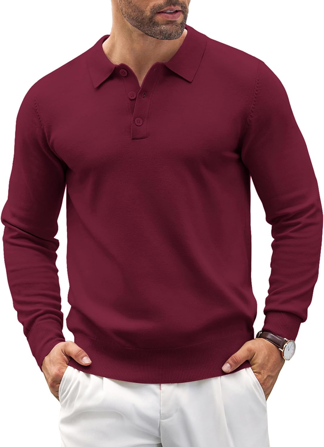 COOFANDY Mens Knit Polo Shirts for Casual and Golf Wear