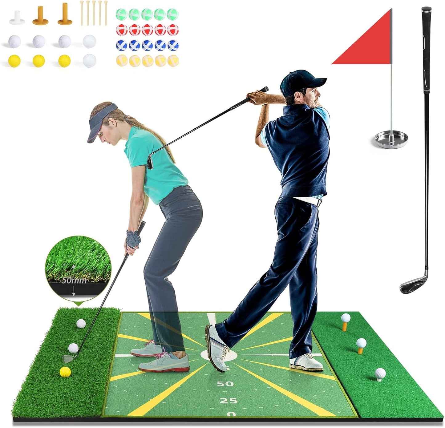 ETELI Floating Golf Green Mat - Perfect Swing Practice
