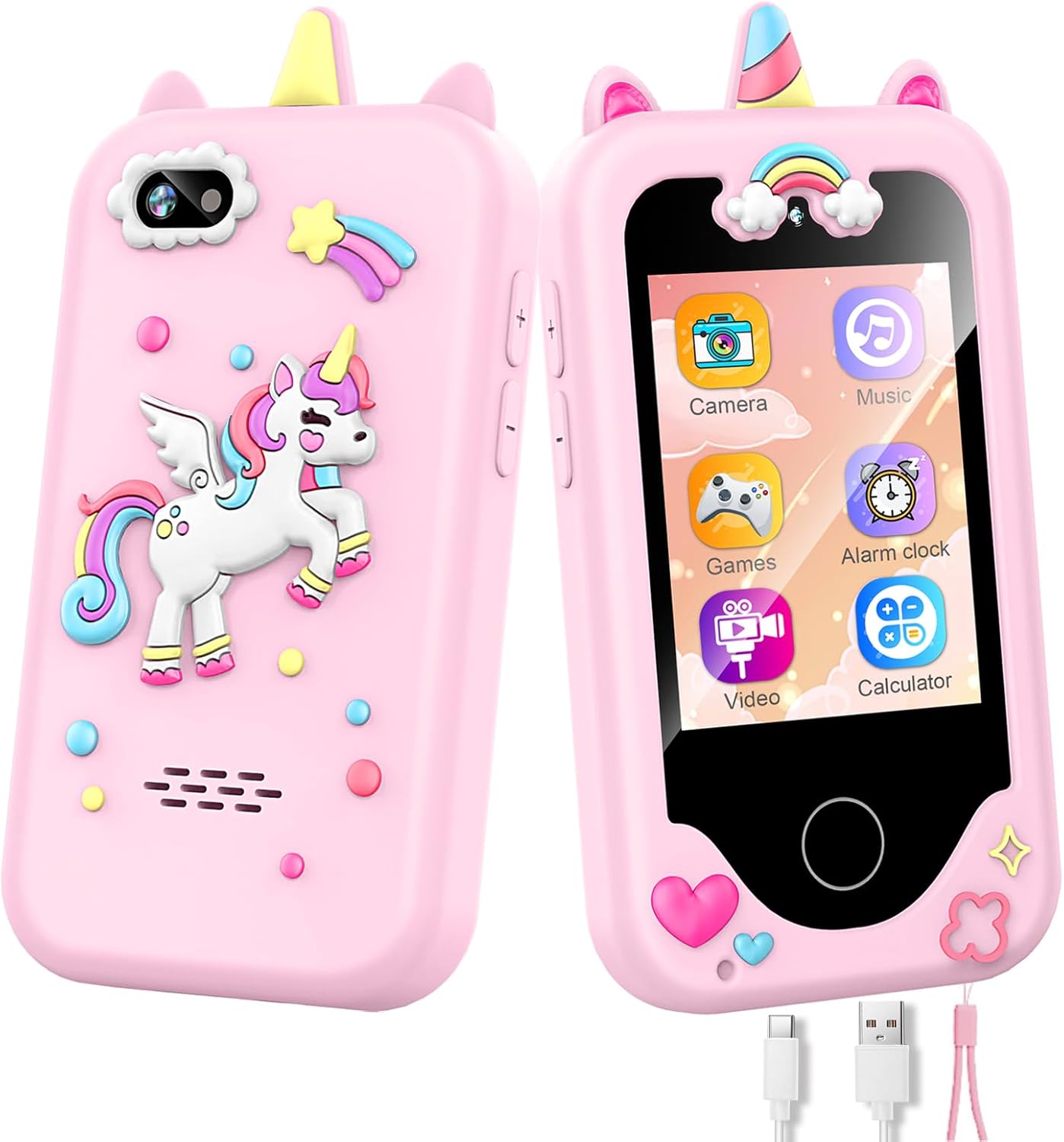 WEOLULI Kids Smart Phone: Dual Camera, Games, Music - Perfect Gift for Girls 3-10