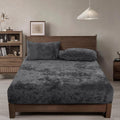Truly Velvet Fitted Sheet Full Size Dark Grey - Deep Pocket 16in