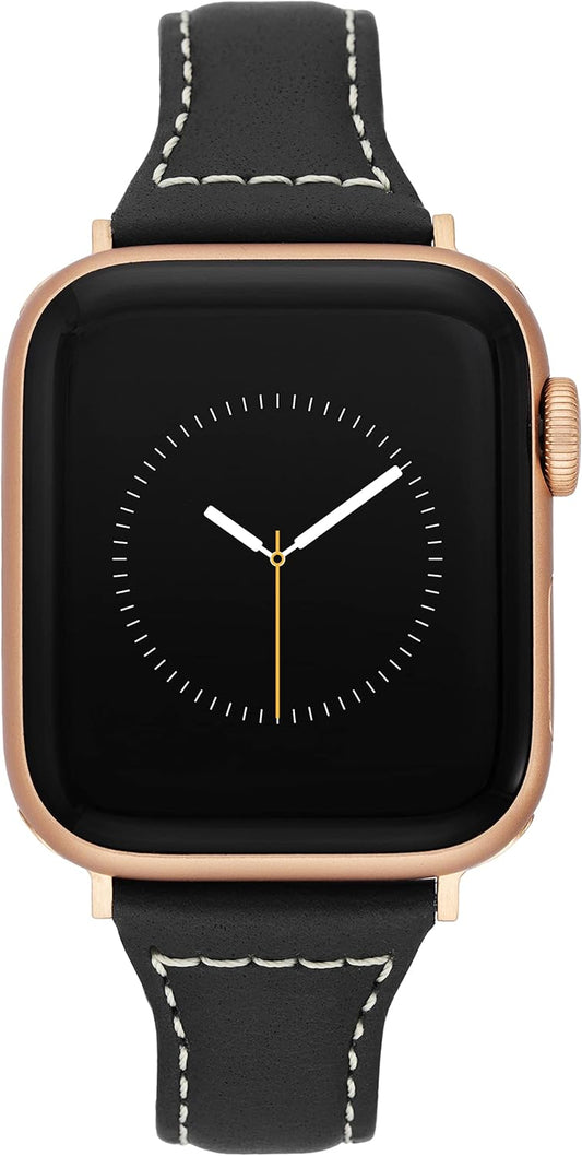 Anne Klein Leather Fashion Band for Apple Watch - Adjustable Fit