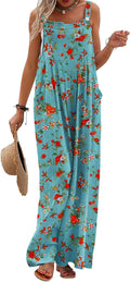 YESNO Women's Summer Casual Overalls Wide Leg Jumpsuit - Soft Boho