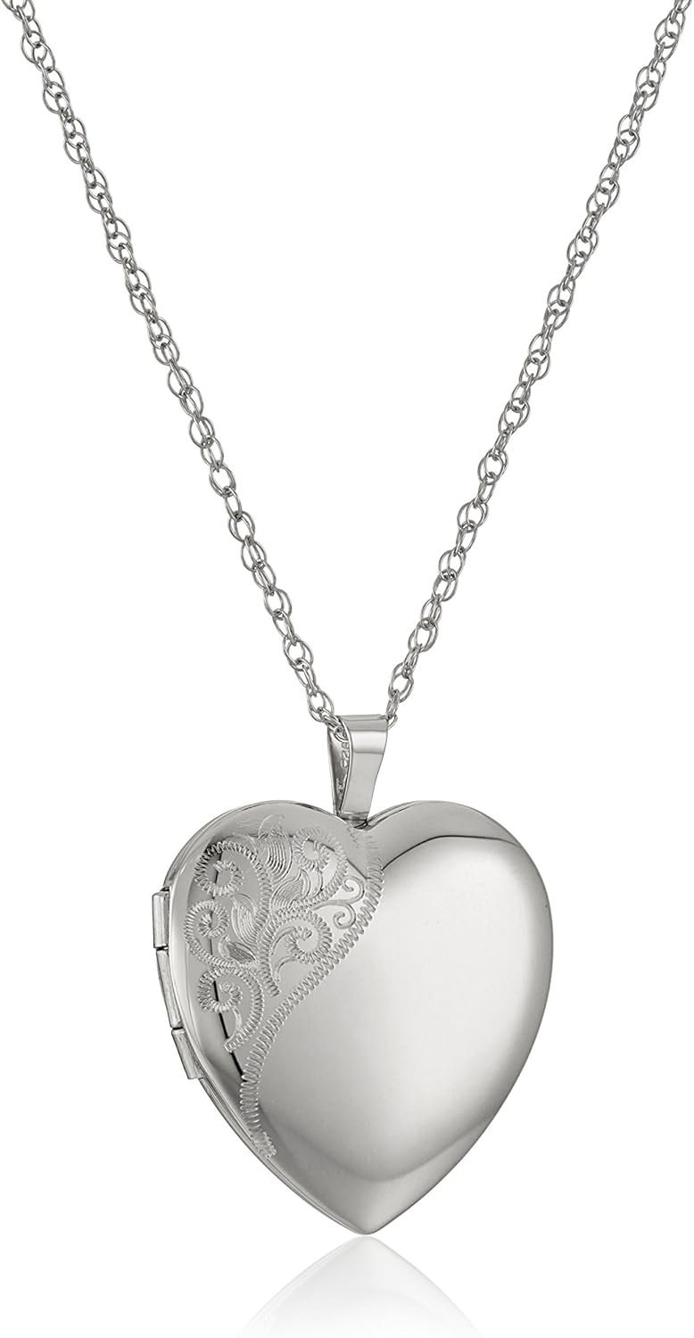 Heart Shaped Locket Necklace in 14k Gold-Filled or Silver