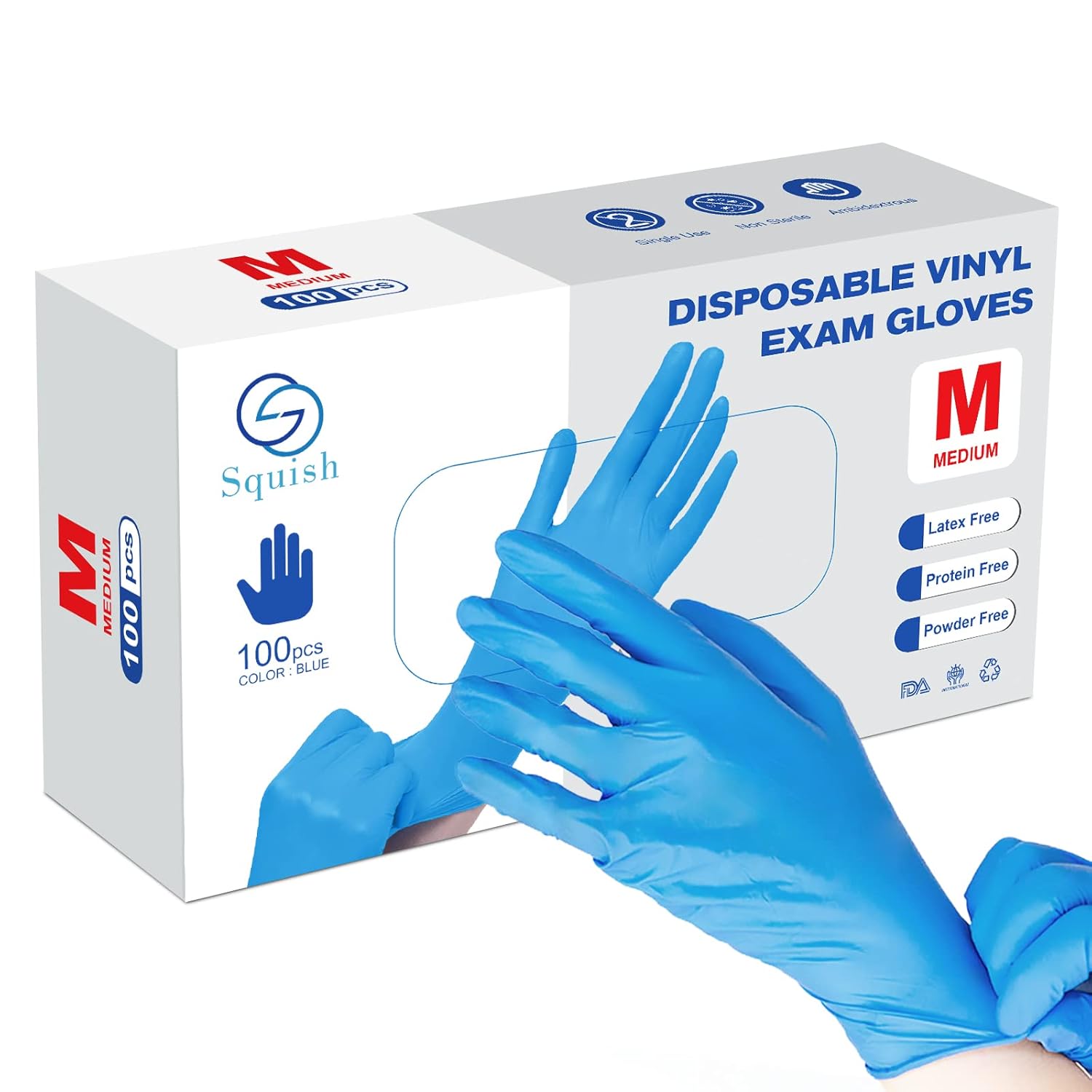 Blue Vinyl Synmax Blend Gloves - Latex-Free Cleaning Essential