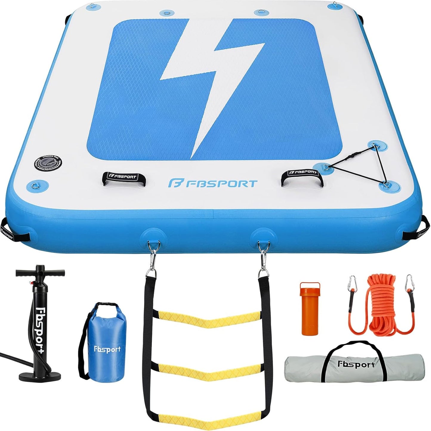 FBSPORT Inflatable Floating Dock for Lake and Ocean Fun