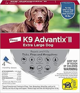 K9 Advantix II Extra Large Dog 4-Pack for Effective Protection