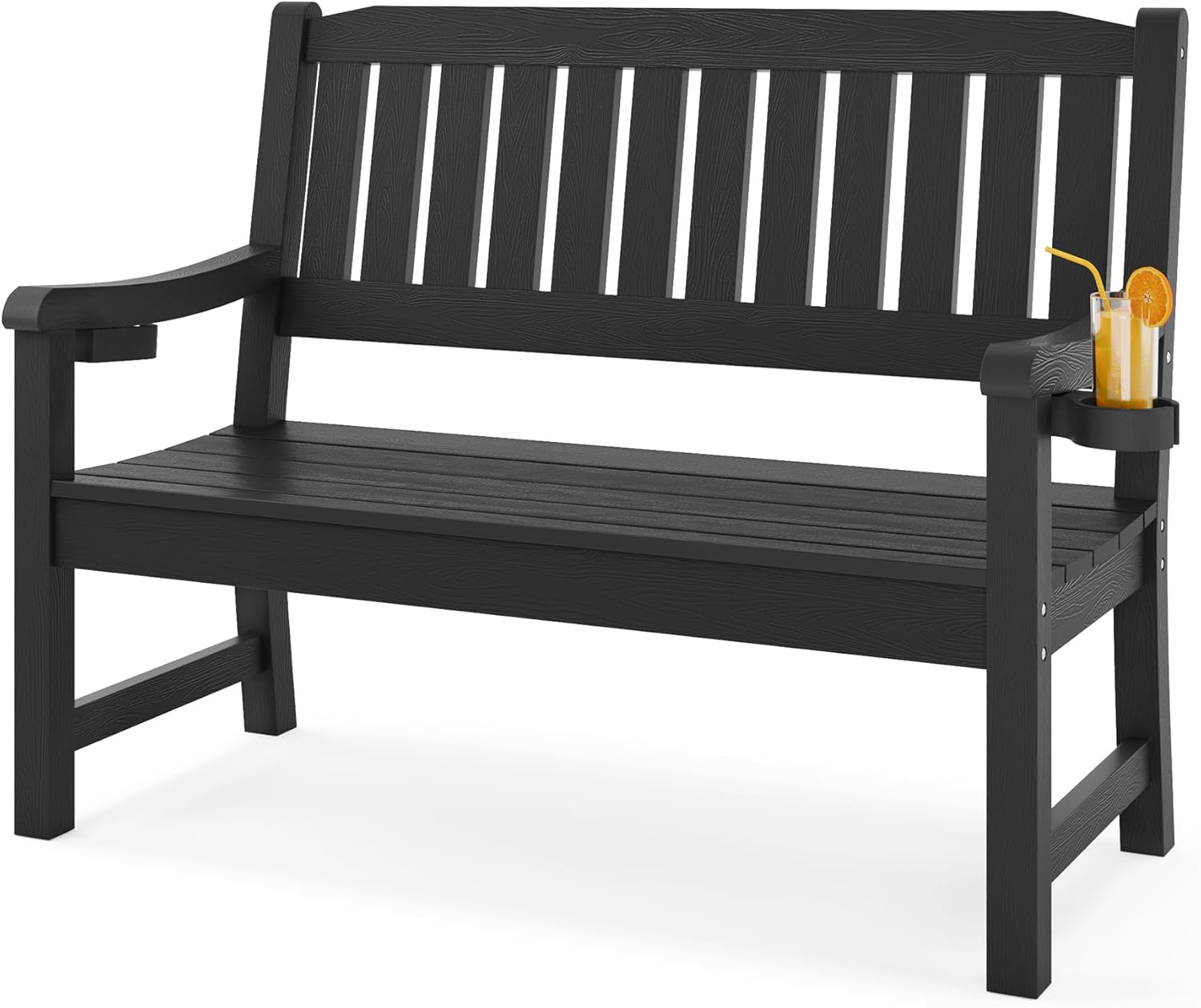 LUE BONA Outdoor Bench for 2, Weatherproof Garden Seating