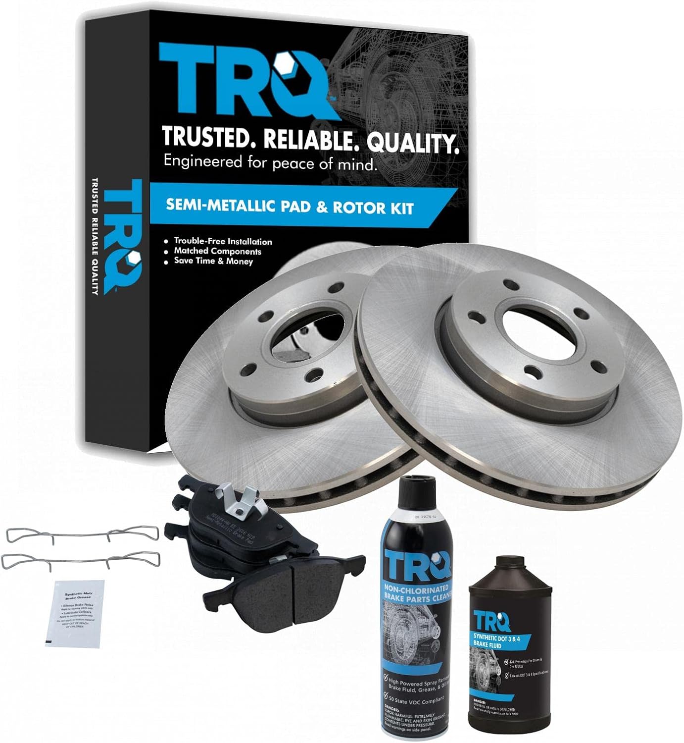TRQ Front Brake Pad & Rotor Kit for Ford C-Max and Focus