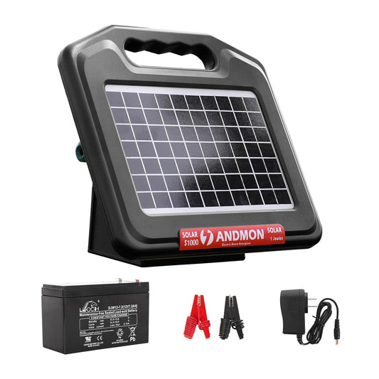 S1000 Solar Fence Charger for Livestock, Portable and Tough