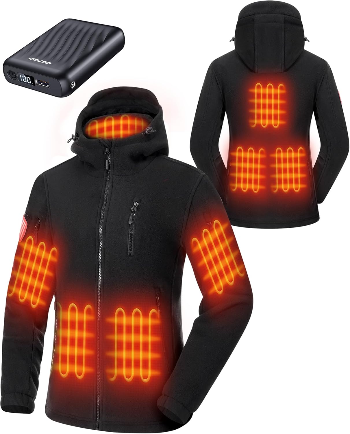 Heated Jacket Fleece with 12V Battery Pack for Winter Warmth