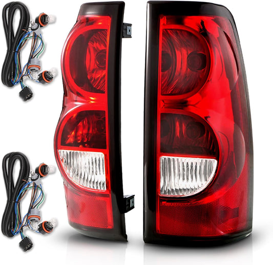 AmeriLite Ruby Red Replacement Taillights for Chevy Silverado