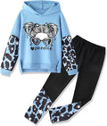 Girls Cool Girl Print Tie Dye Hoodie Pullover & Leggings Set - Stylish