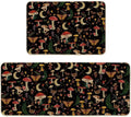 Artoid Mode Black Mushrooms Butterfly Kitchen Mats Set of 2 - Stylish