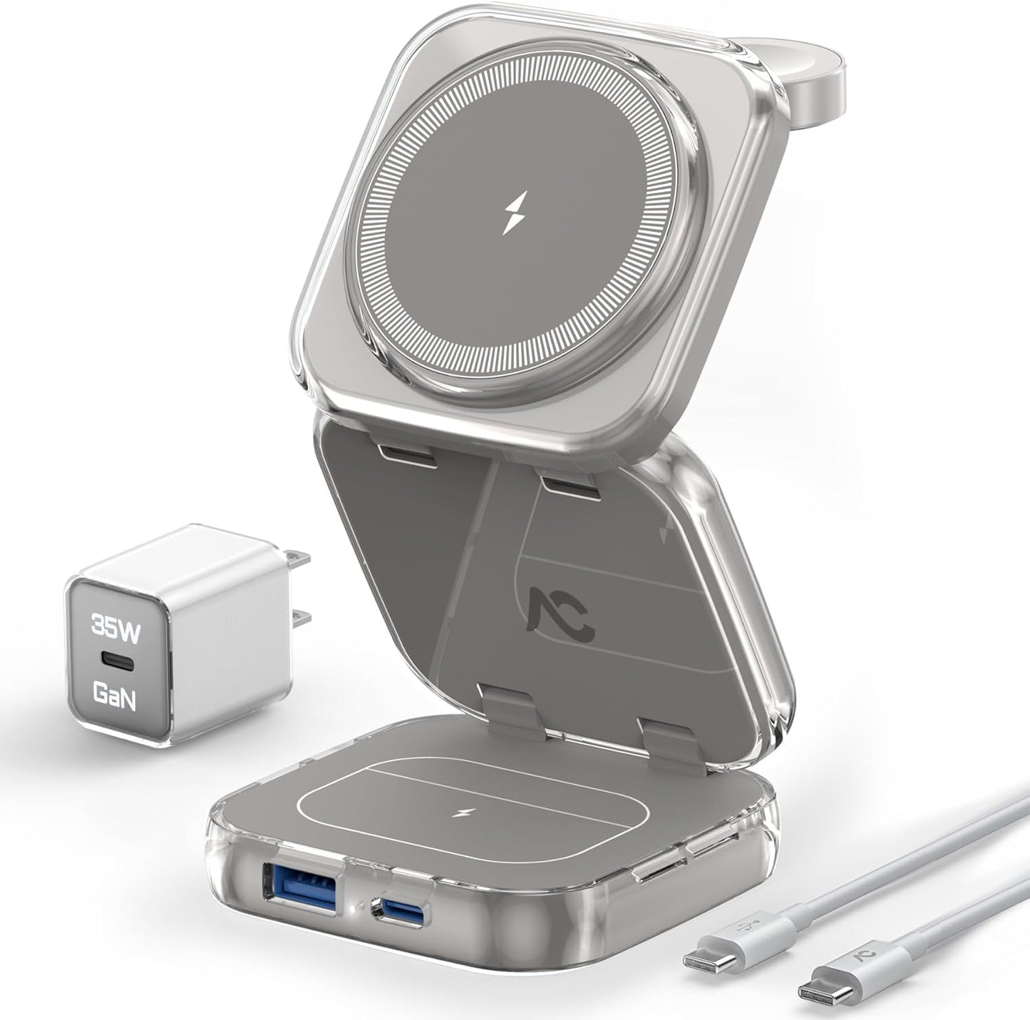 AC ISLAND 5in1 MagSafe Wireless Charger: 15W Fast Charging