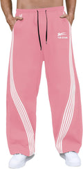 GORGLITTER Men's Baggy Wide Leg Sweatpants Y2K Striped Side - Relaxed