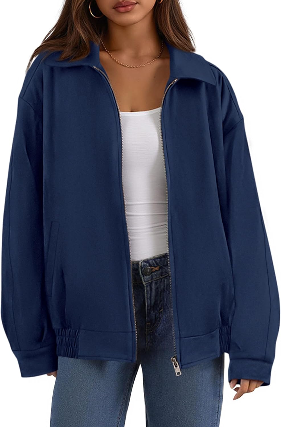 PRETTYGARDEN Faux Suede Bomber Jacket for Trendy Winter Wear