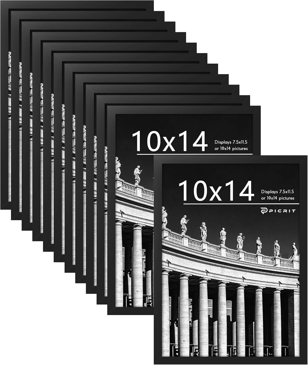 Picrit 10x14 Picture Frame Set of 12 for Wall or Table Display