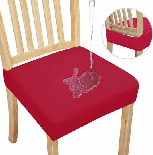 100% Waterproof Dining Room Chair Covers Set of 6 in Christmas Red