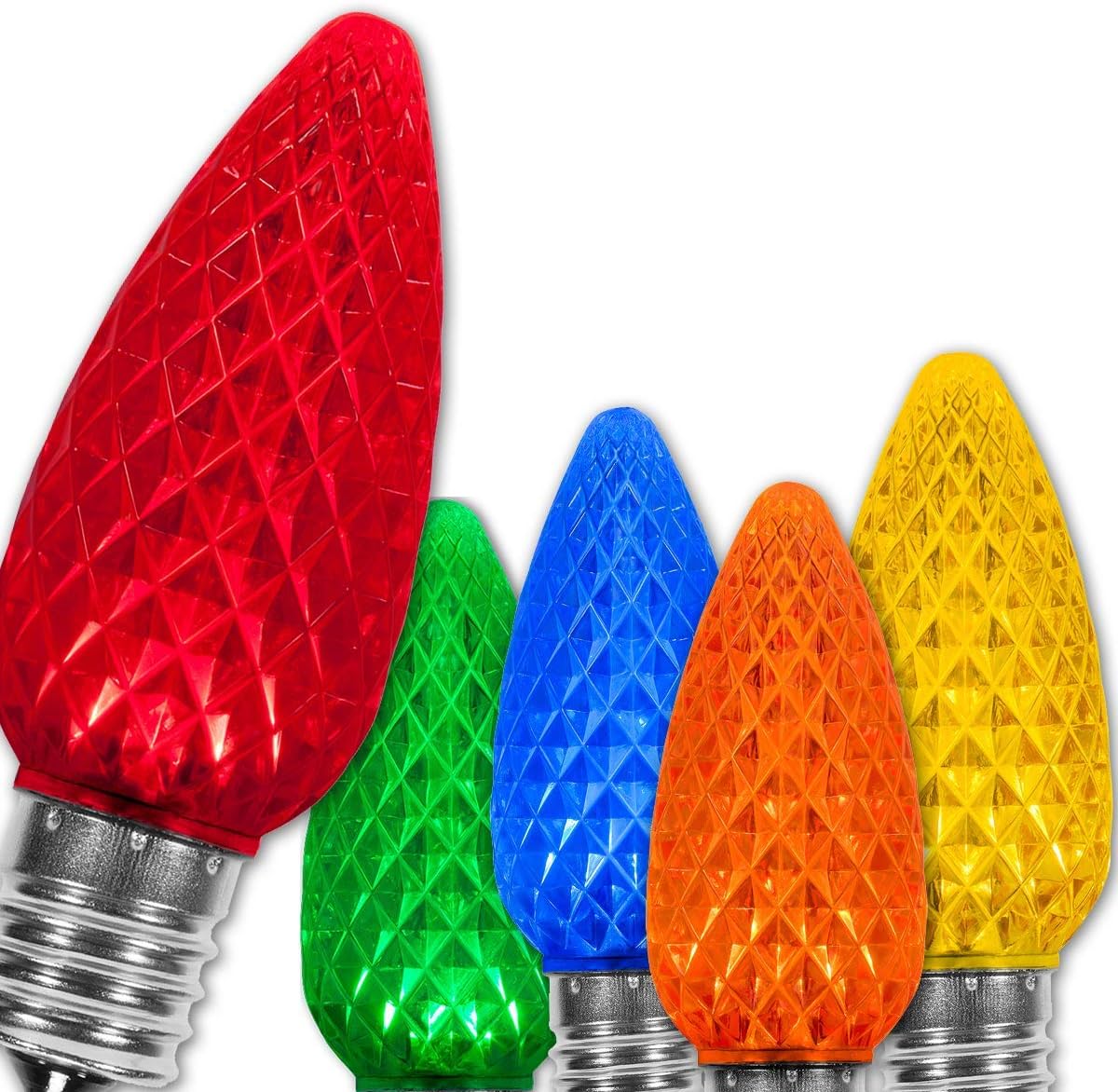 OptiCore Multicolor C9 LED Christmas Light Bulbs - 25 Pack