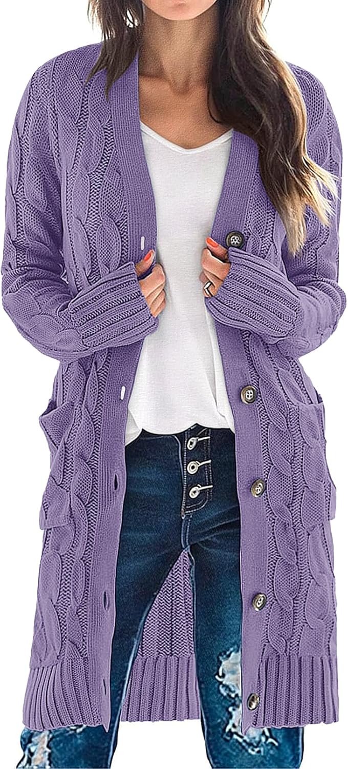 MEROKEETY Women's Long Sleeve Cardigan Sweater for Fall 2025