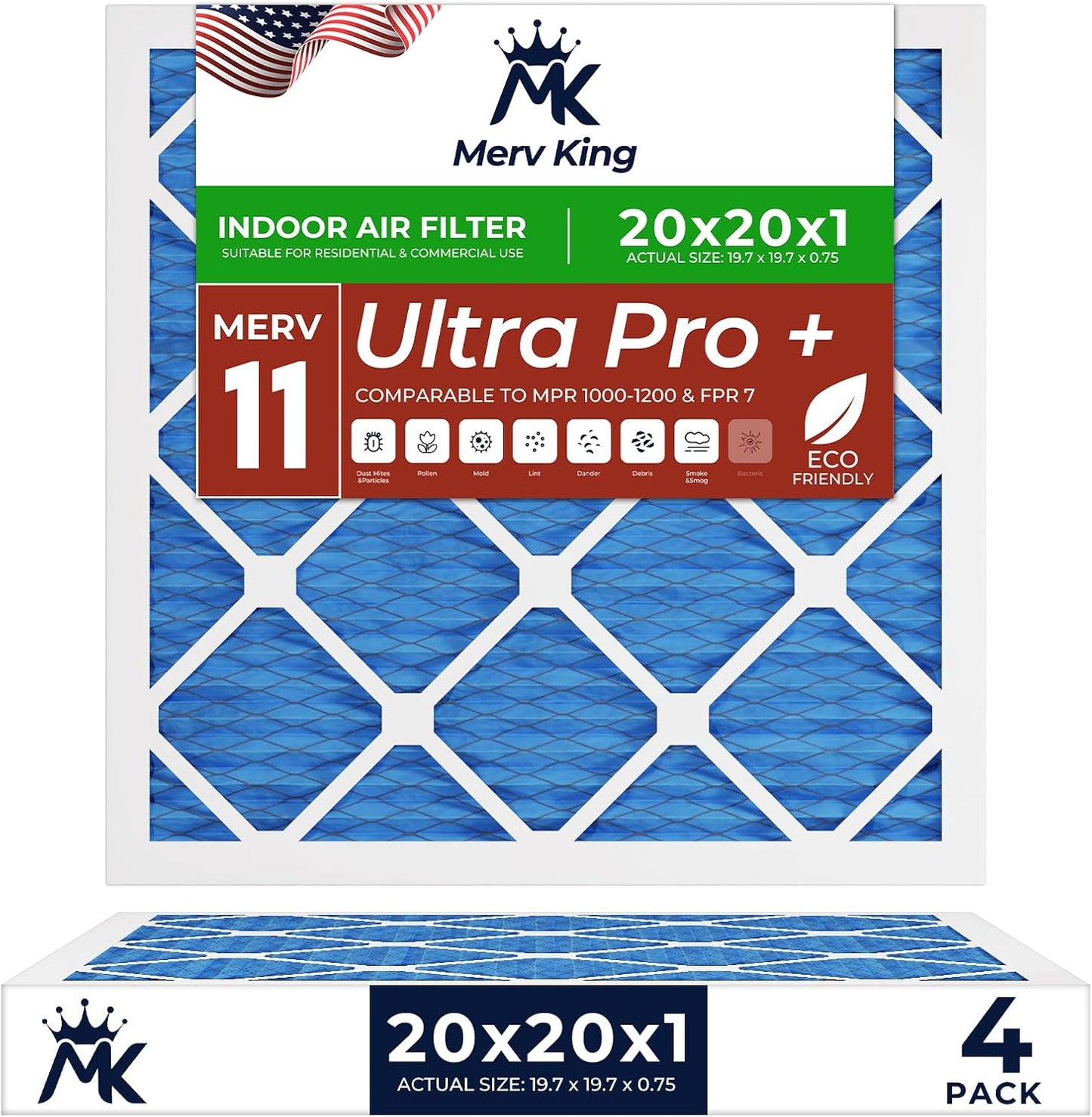 MervKing 20x20x1 Air Filter - Superior Quality HVAC Replacement