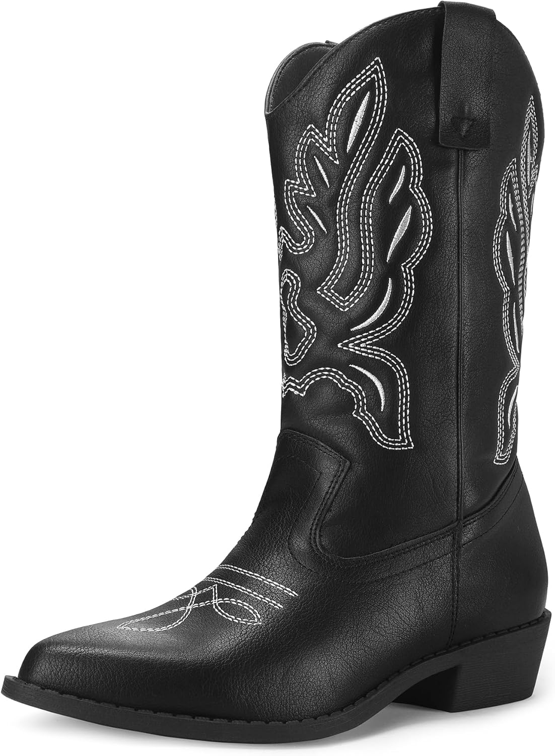 Stylish Mid-Calf Cowboy Boots with Embroidered Design for Women