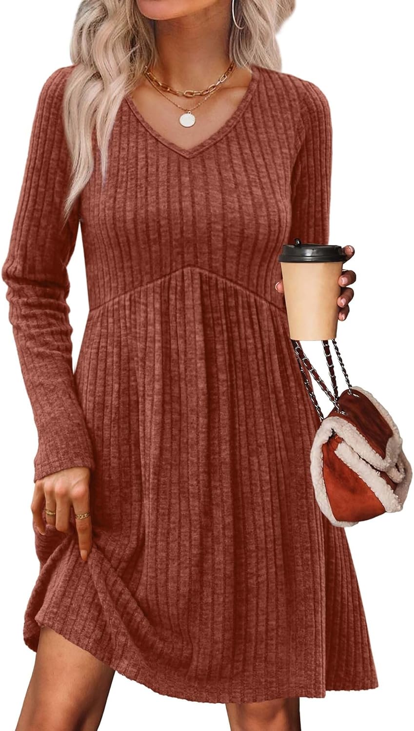 OFEEFAN Long Sleeve Sweater Dress for Effortless Fall Style