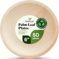 Chic Leaf Palm Leaf Plates 6in Pack of 50 - Sturdy Compostable Plates