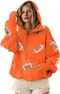 Gameday Sequin Football Hoodie Pullover - Sparkly Tailgate Style