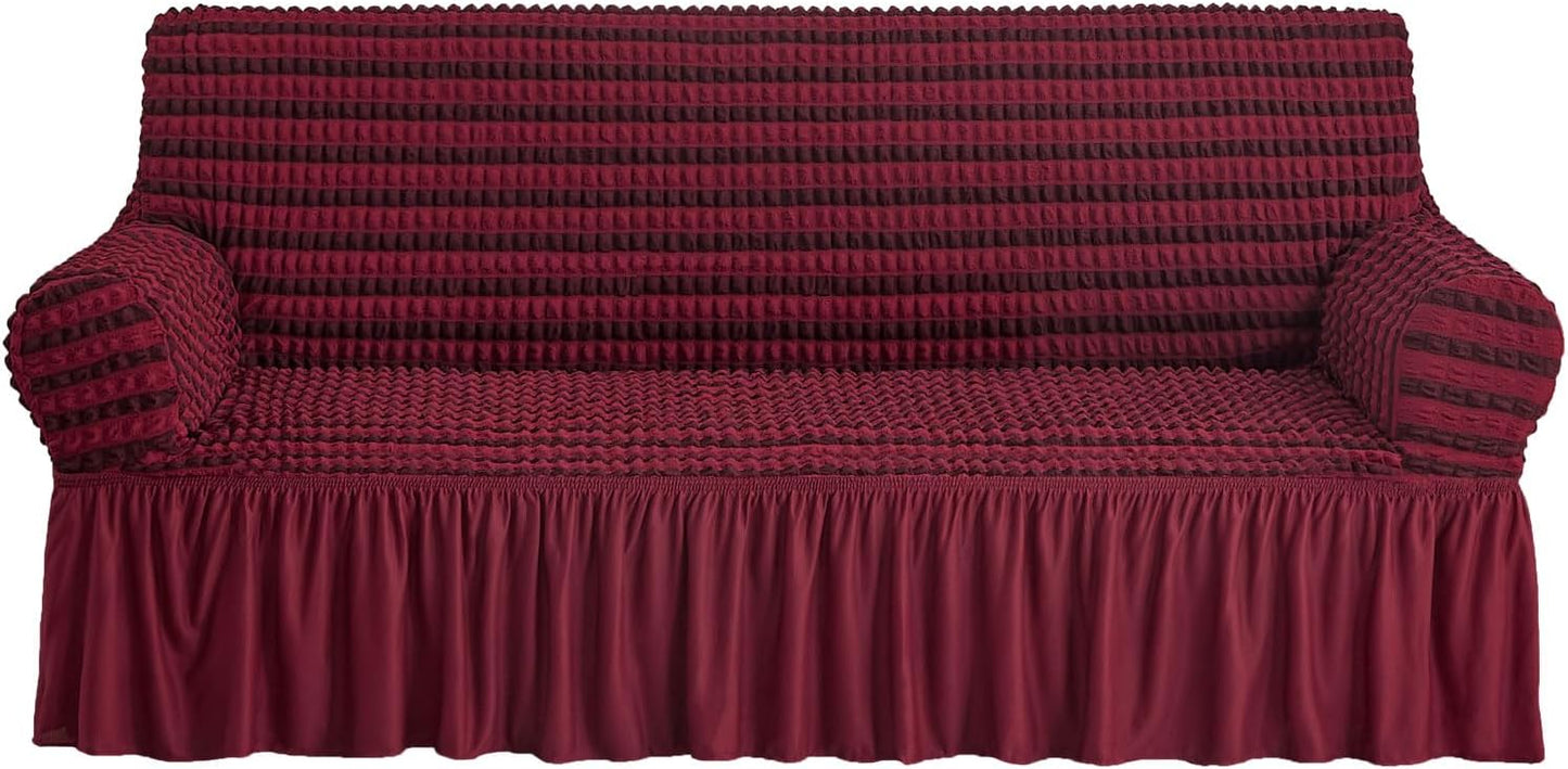 NICEEC Red Sofa Cover 1 Piece Easy Fitted Durable Protector