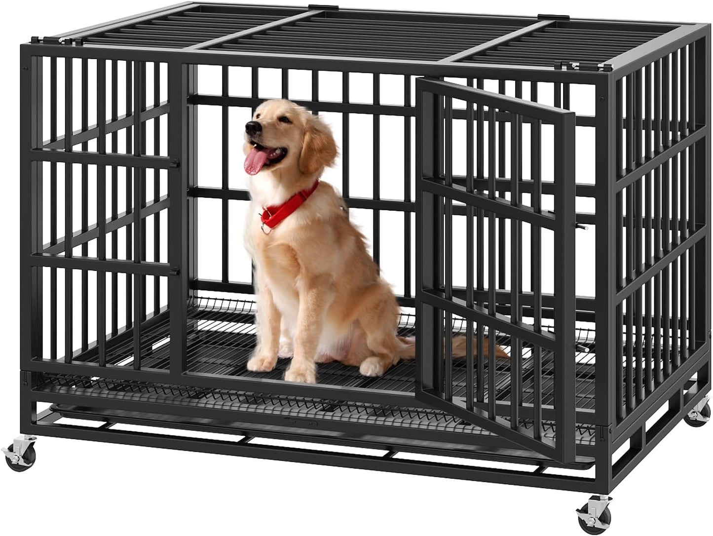 Indestructible Heavy Duty Dog Crates for Large Dogs - Escape Proof