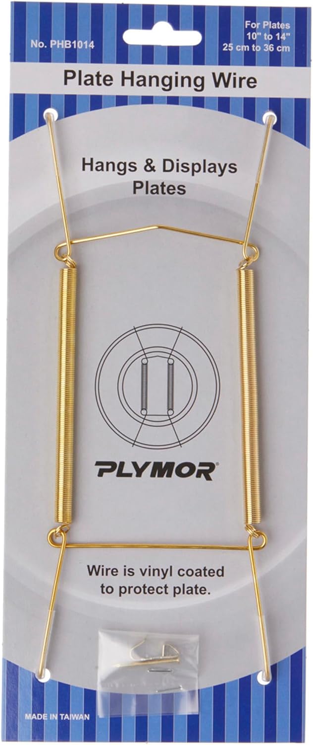 Plymor Shiny Gold Finish Wall Mountable Plate Hanger for Display