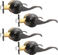 GOBEKOR Passage Door Handles in Oil Rubbed Bronze for Modern Homes