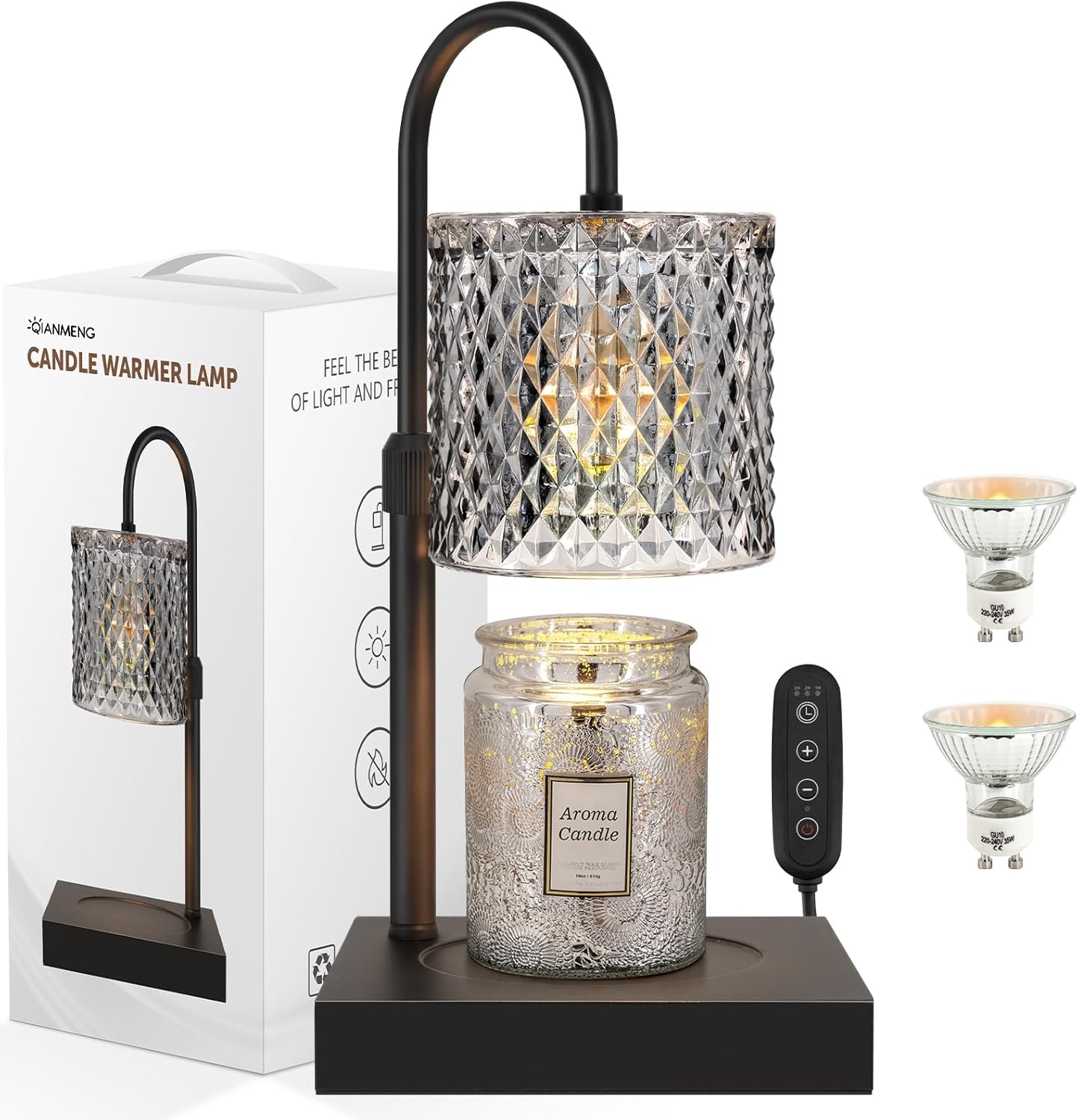 Candle Warmer Lamp with Timer and Adjustable Height for Home Decor