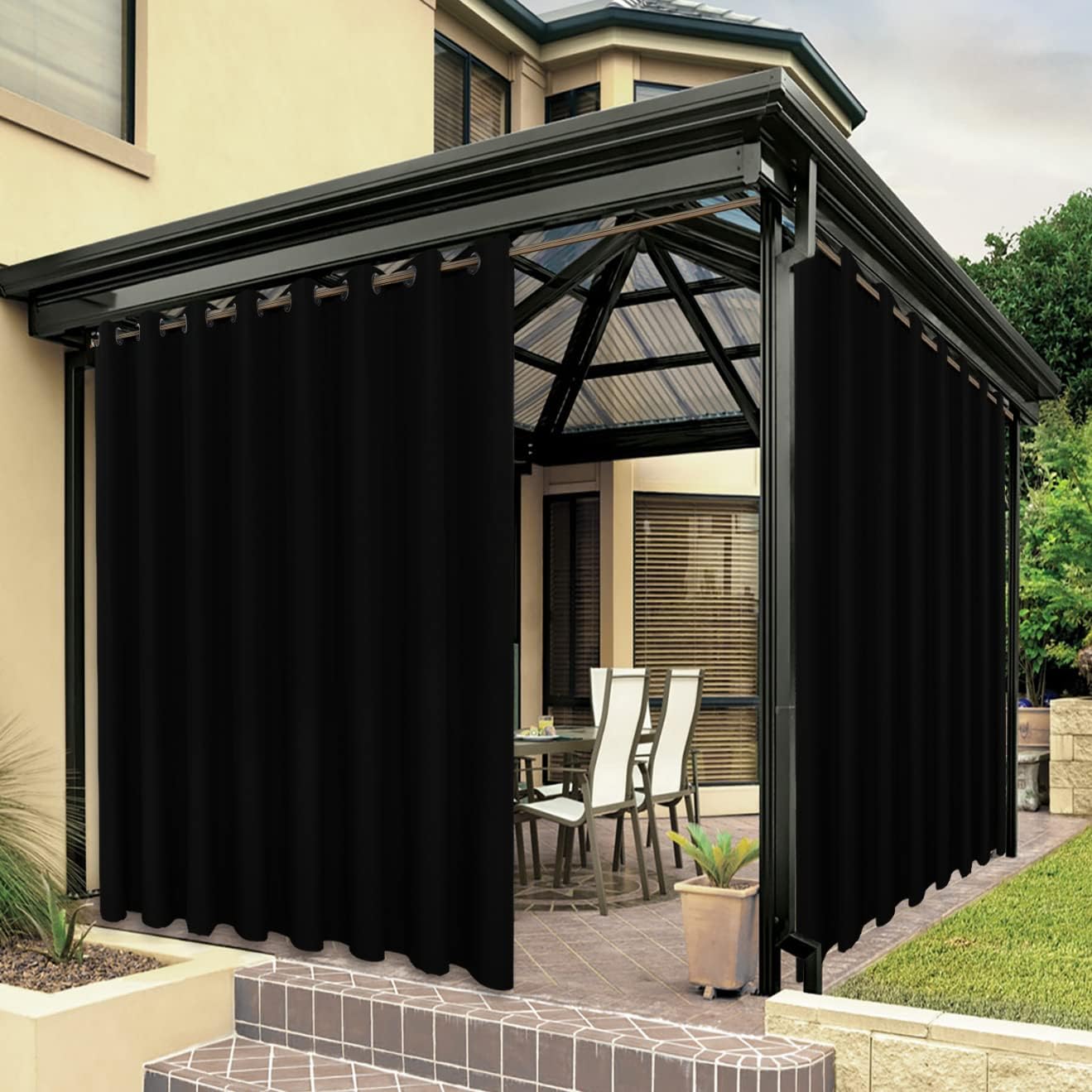 BONZER Outdoor Curtains for Patio Waterproof Thick Privacy