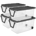 Sterilite 4-Pack Modular Stacker Box 160 Quart - Clear Durable Storage