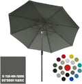 10ft Market Umbrella with 8 Ribs and Hand Crank - Non-Fading Canopy