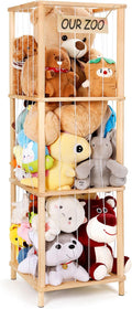 ACEPRUT 52.3in Large Wooden Stuffed Animal Storage Holder - Holds 50