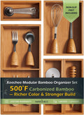 5-Piece Bamboo Drawer Organizer Set, 2.2 in Deep - Multi-Use Drawer