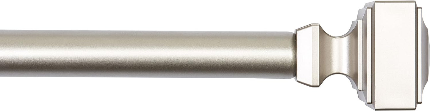 Adjustable 72-144 Curtain Rod with Square Finials