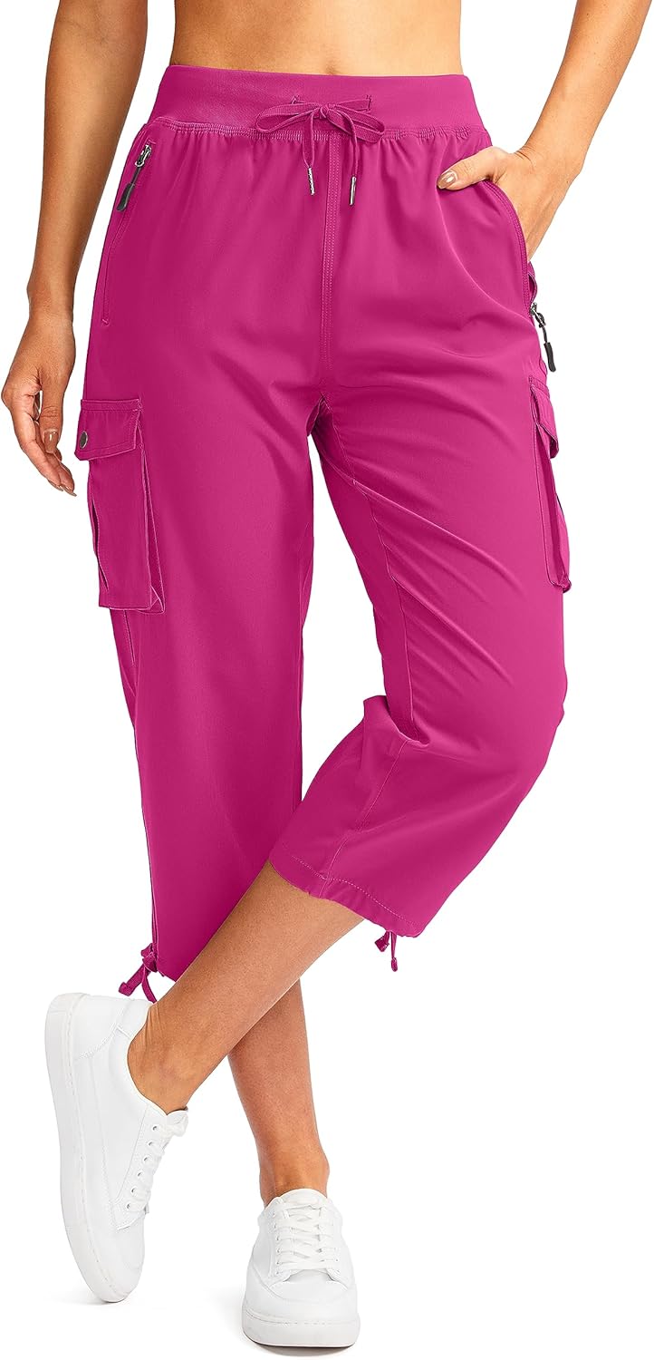 Soothfeel Women's Cargo Capris Pants for Hiking and Travel