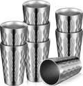 16oz Stainless Steel Cups 8 Pack - Insulated Double Layer Pint Cups
