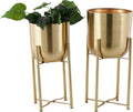 Gold Metal Indoor Outdoor Planter Set of 2 - Glam Dome Planters