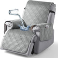 Recliner Chair Cover 30in Light Grey Velvet - 100% Waterproof