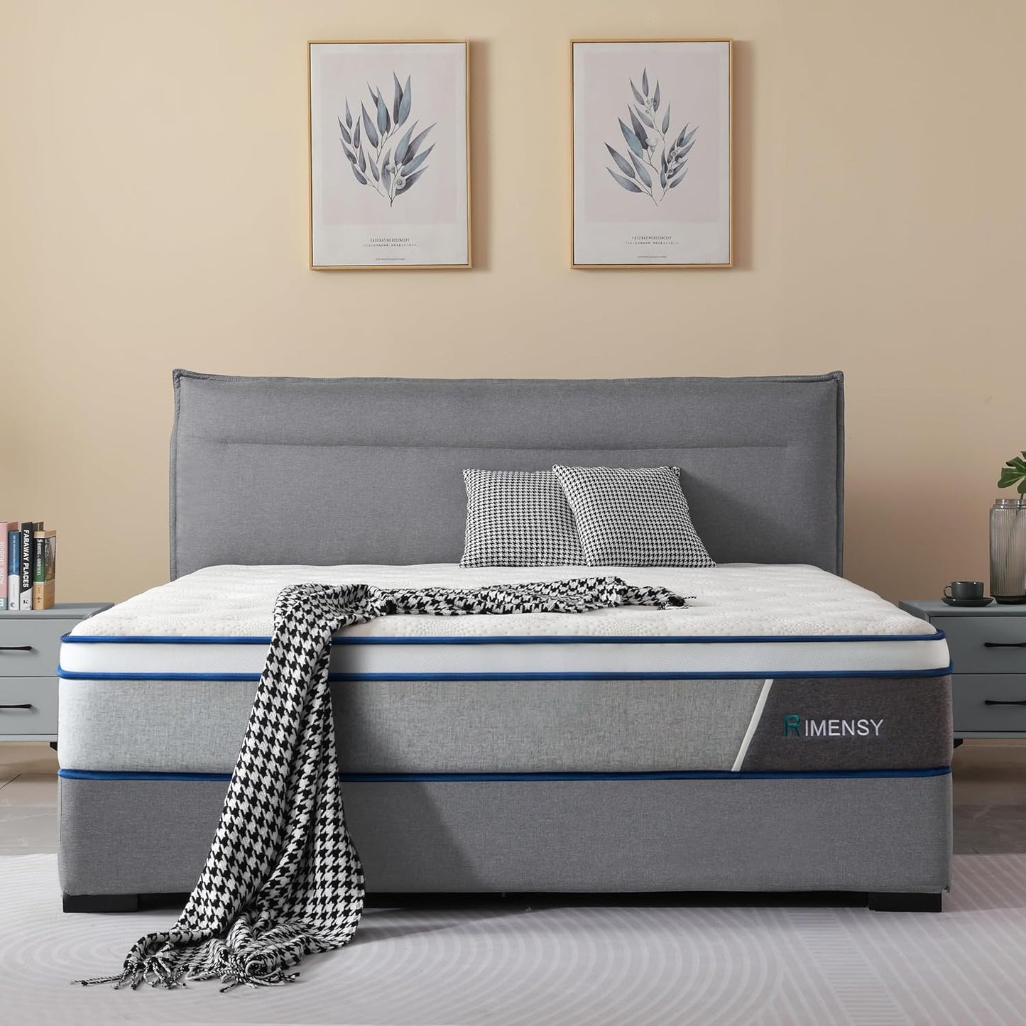 Rimensy Queen Mattress: 14 Inch Hybrid for Comfort and Support