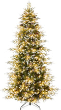 Pre-Lit Frosted Slim Aspen Christmas Tree 9ft - Elegant Snow-Flocked