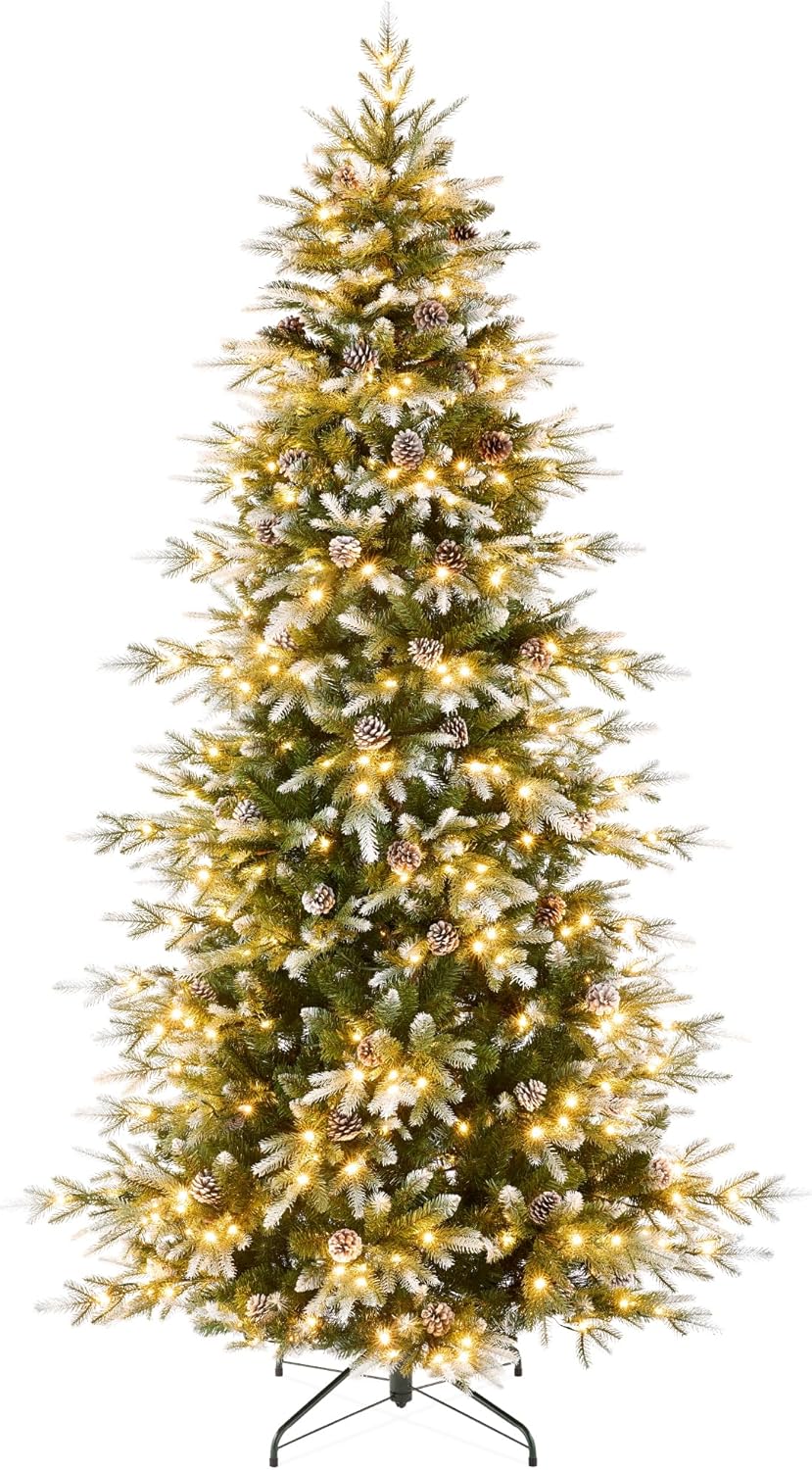 9ft Pre-Lit Artificial Frosted Slim Aspen Christmas Tree Review
